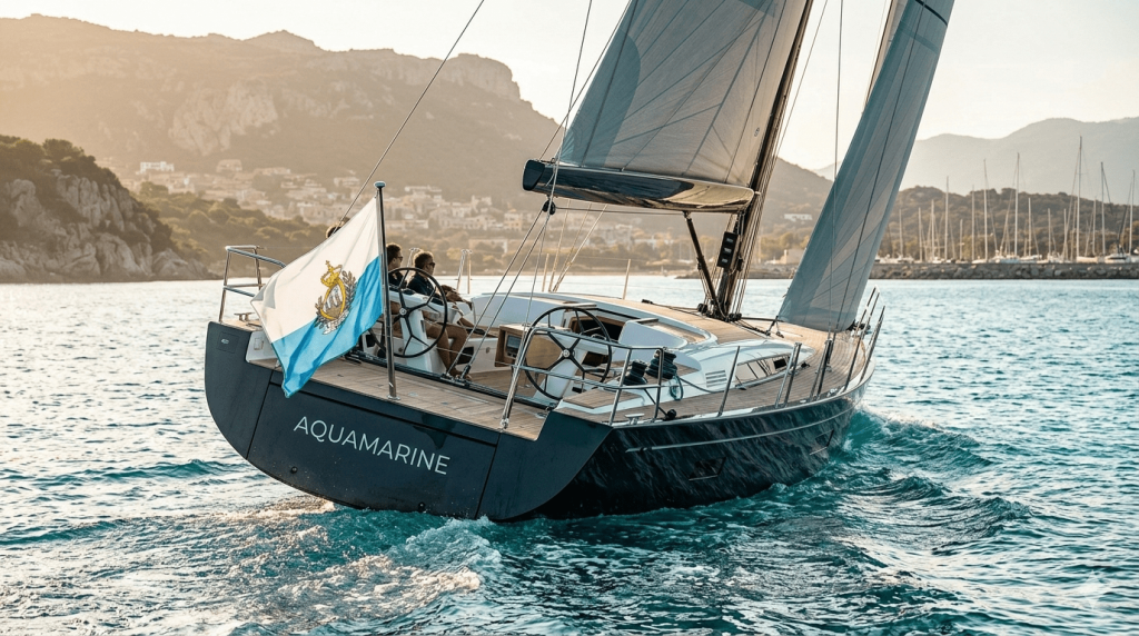 San Marino yacht registration luxury yacht flying San Marino flag at sea